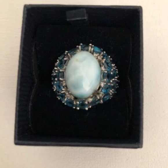 Stauer Atlantis Larimar & Blue Topaz Ring - Picture 3 of 5